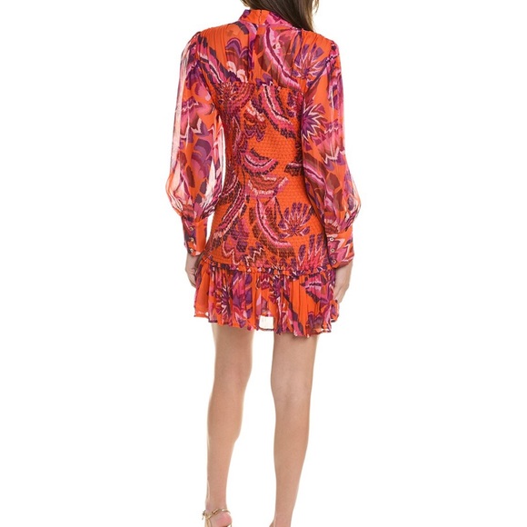 Farm Rio chevron forest orange mini dress NWT $255 - Picture 3 of 15